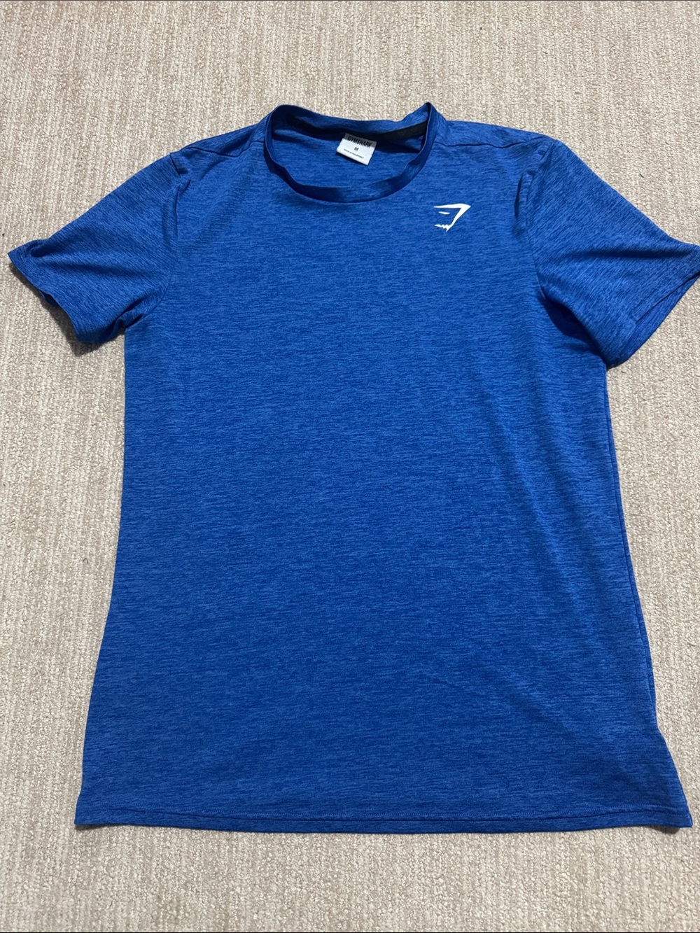 Gymshark Arrival Marl T Shirt Men M Blue Slim Fit Sweat Wicking Training Tee